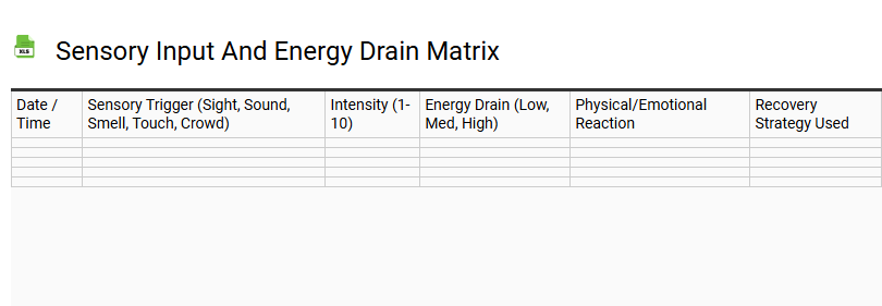 Sensory Input and Energy Drain Matrix
