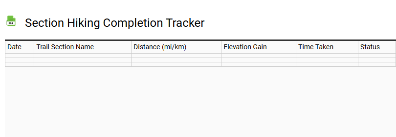 Section Hiking Completion Tracker