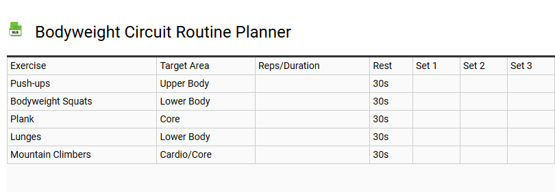 Bodyweight Circuit Routine Planner