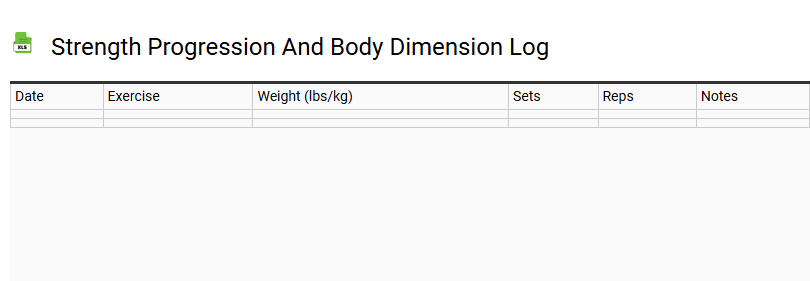 Strength Progression and Body Dimension Log