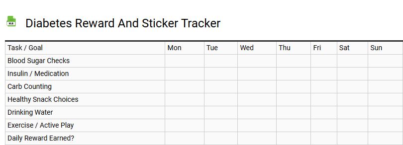 Diabetes Reward and Sticker Tracker