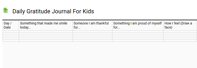 Daily Gratitude Journal for Kids