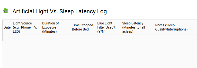 Artificial Light vs. Sleep Latency Log