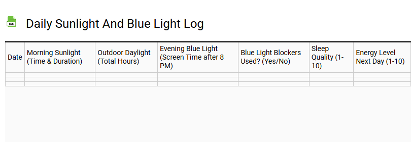 Daily Sunlight and Blue Light Log