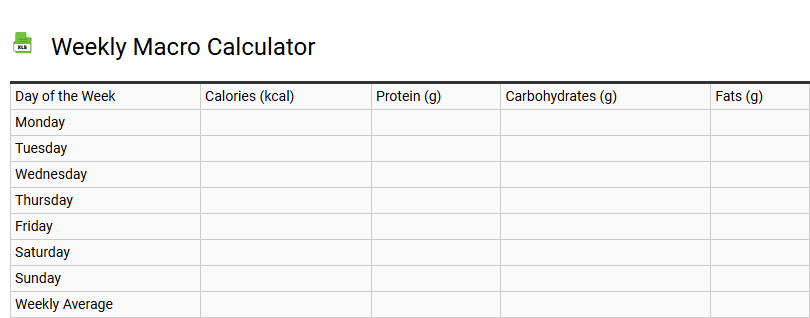 Weekly Macro Calculator