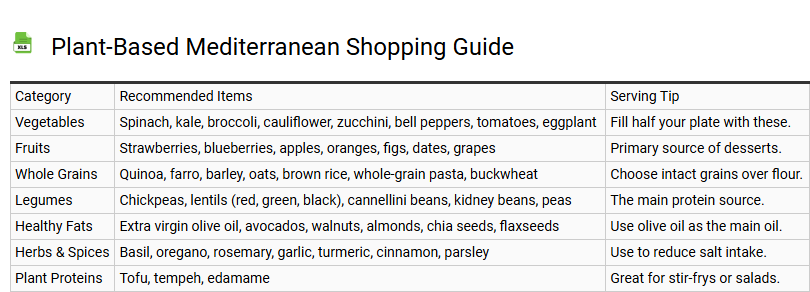 Plant-Based Mediterranean Shopping Guide