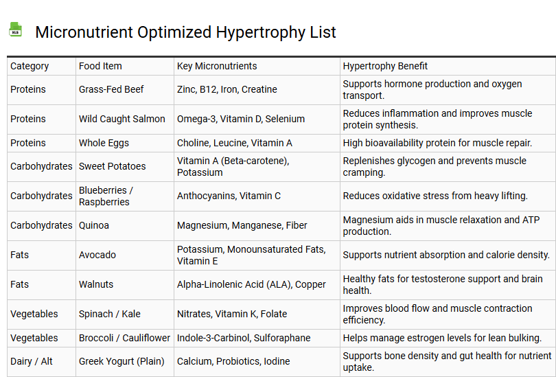 Micronutrient Optimized Hypertrophy List