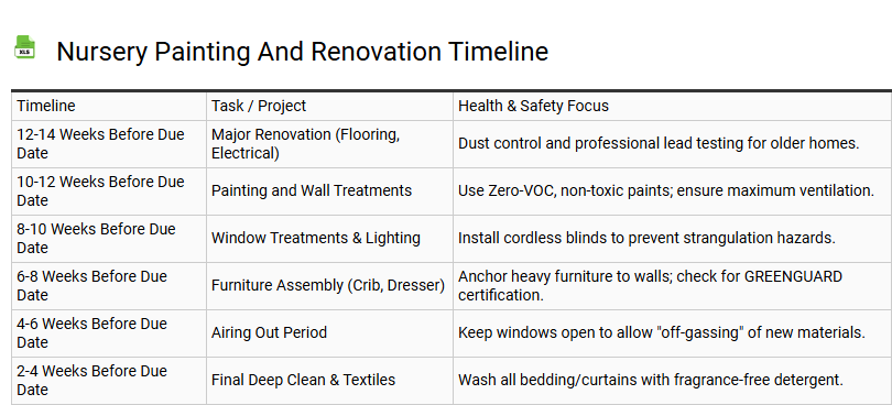 Nursery Painting and Renovation Timeline