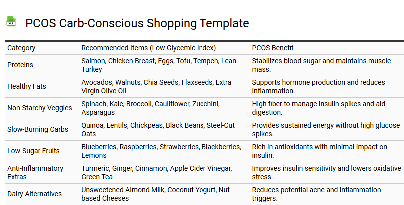PCOS Carb-Conscious Shopping Template