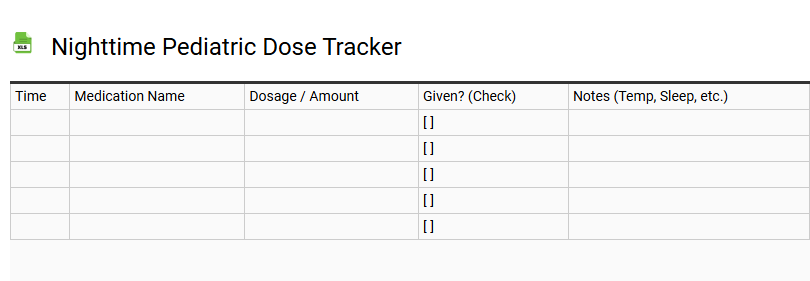 Nighttime Pediatric Dose Tracker