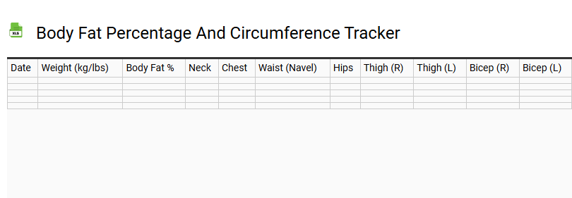 Body Fat Percentage and Circumference Tracker