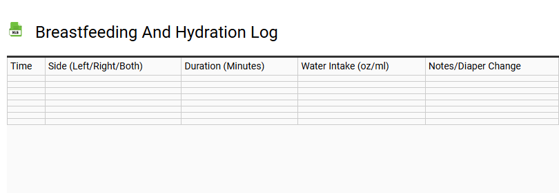 Breastfeeding and Hydration Log