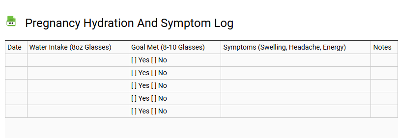 Pregnancy Hydration and Symptom Log