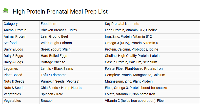 High Protein Prenatal Meal Prep List