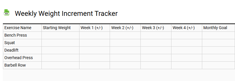 Weekly Weight Increment Tracker