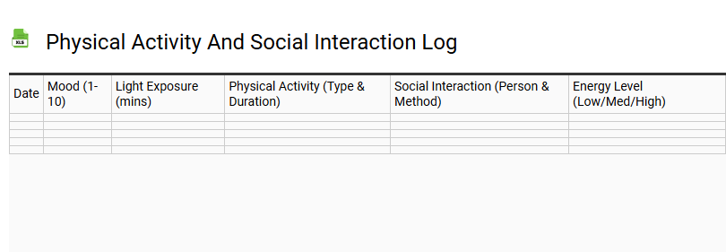 Physical Activity and Social Interaction Log