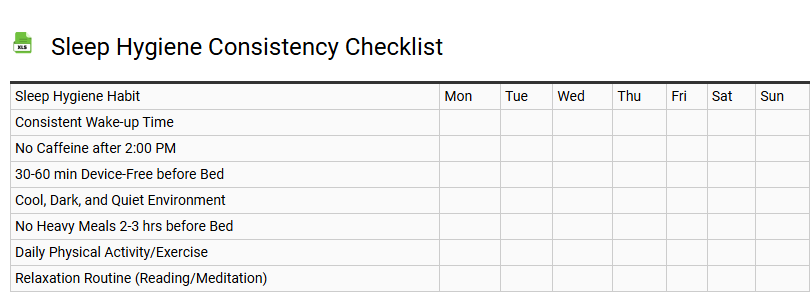 Sleep Hygiene Consistency Checklist