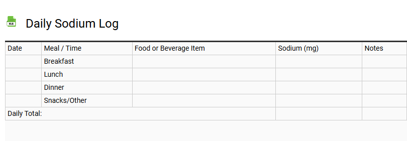 Daily Sodium Log
