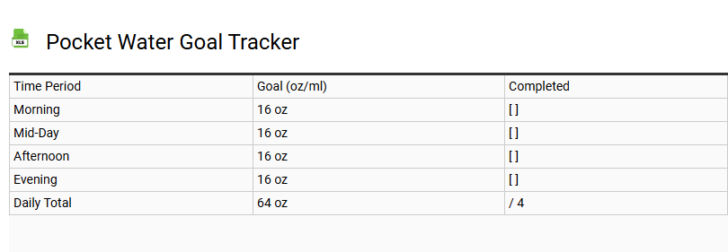 Pocket Water Goal Tracker