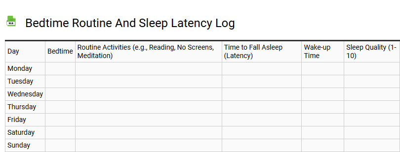 Bedtime Routine and Sleep Latency Log