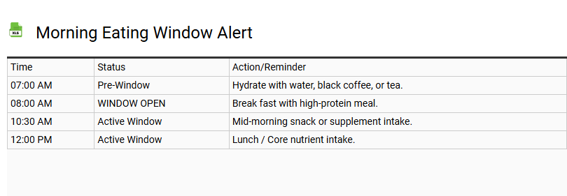 Morning Eating Window Alert