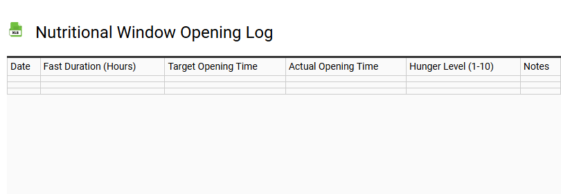 Nutritional Window Opening Log