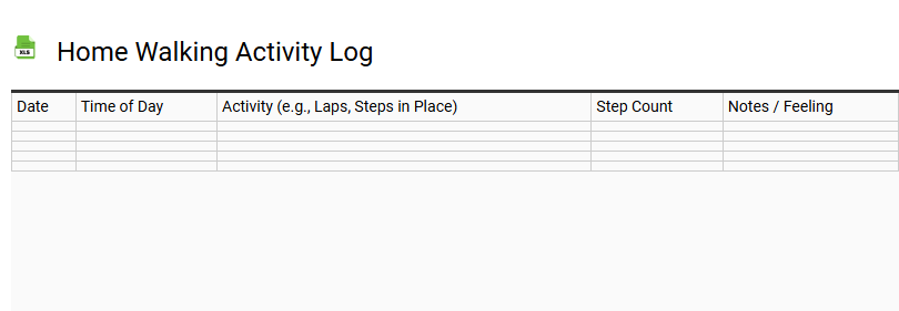 Home Walking Activity Log