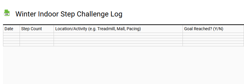Winter Indoor Step Challenge Log