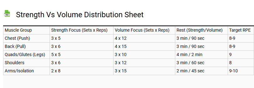 Strength vs Volume Distribution Sheet