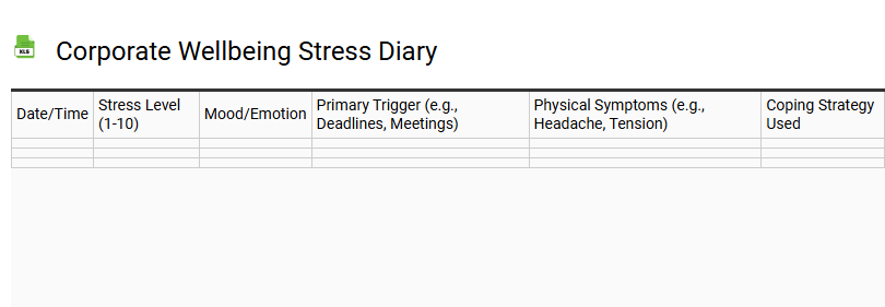 Corporate Wellbeing Stress Diary