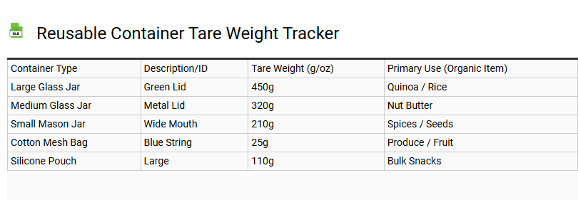 Reusable Container Tare Weight Tracker